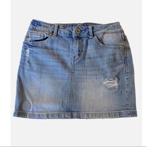 PS Distressed Denim Mini Skirt, Size 10
